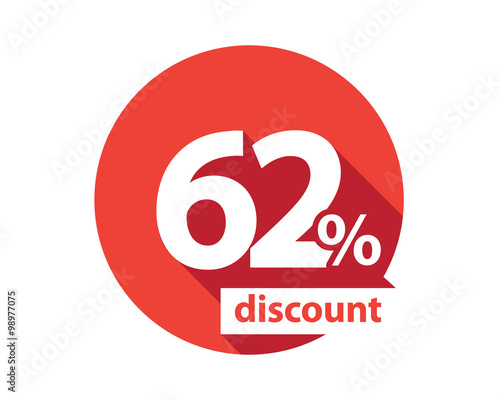 62 percent discount red circle