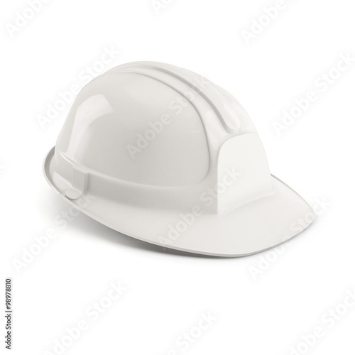 white safety helmet isolated on white background, with place for your design and branding
