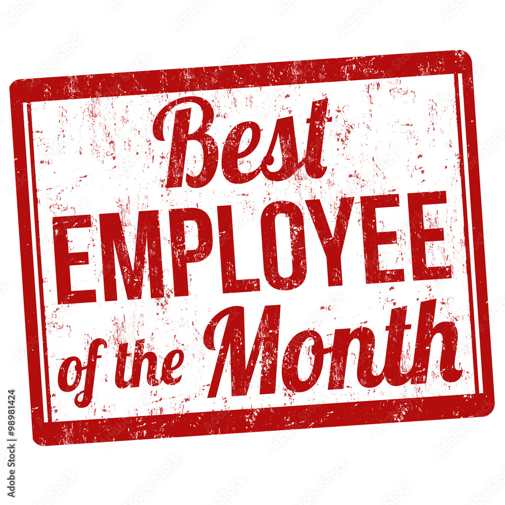 Best employee of the month stamp Stock Vector