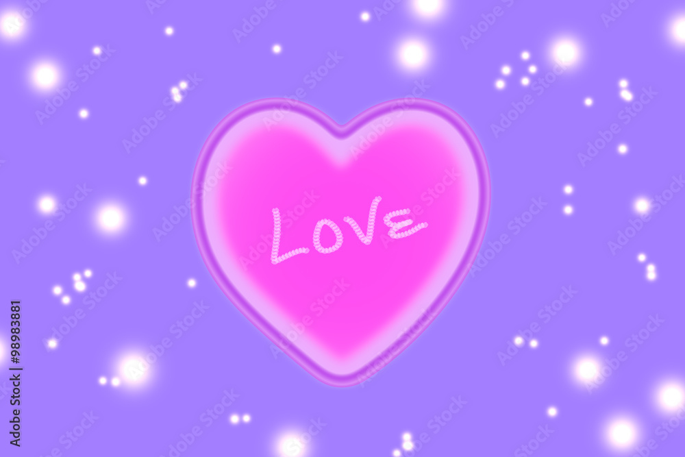 pink heart on purple background