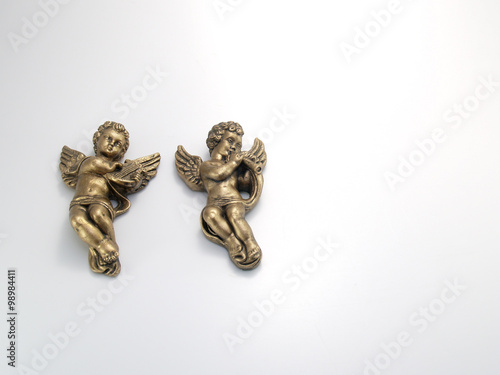 Two Cherubs on White Background © zeljka