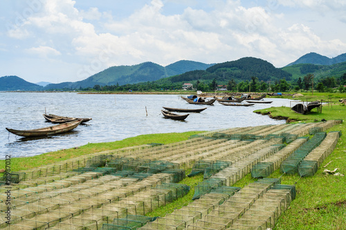 Wallpaper Mural Tam Giang - Cau Hai lagoon, Hue, Vietnam. This lagoon system spans over 70km, making it the largest in all of Southeast Asia. The brackish coastal lagoon is fed by four different rivers. Torontodigital.ca