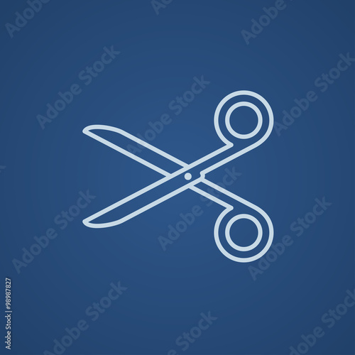 Scissors line icon.