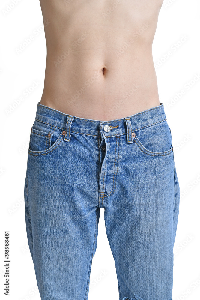 male hips in jeans on white background Stock Photo Adobe Stock