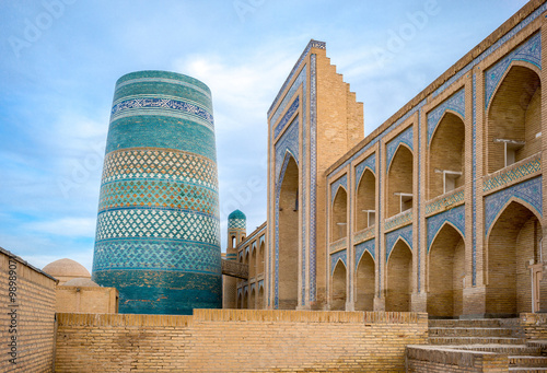 Uzbekistan, Khiva, the Kalta Minor minaret at Muhammad Amin Khan Madrassah photo