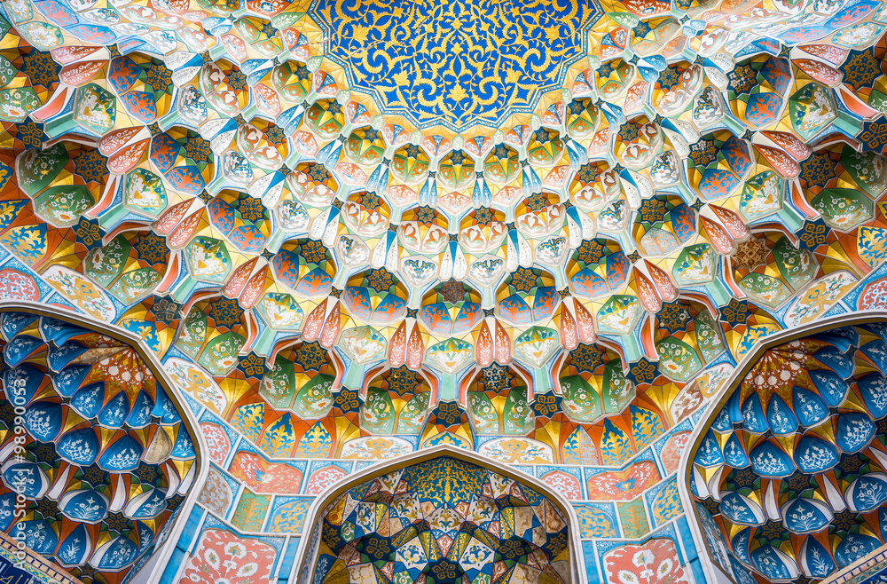 Φωτογραφία Uzbekistan, Bukhara, detail of the decorations of the Taqi Sarrafon market in th