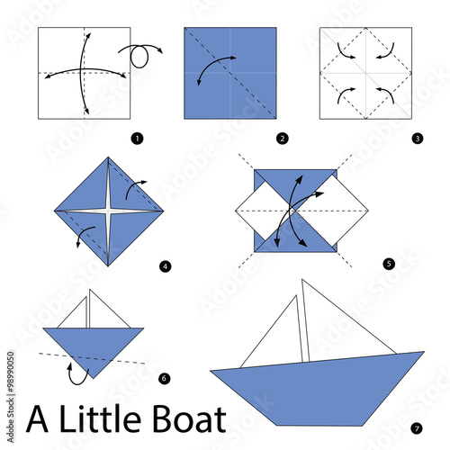 step by step instructions how to make origami A Boat.