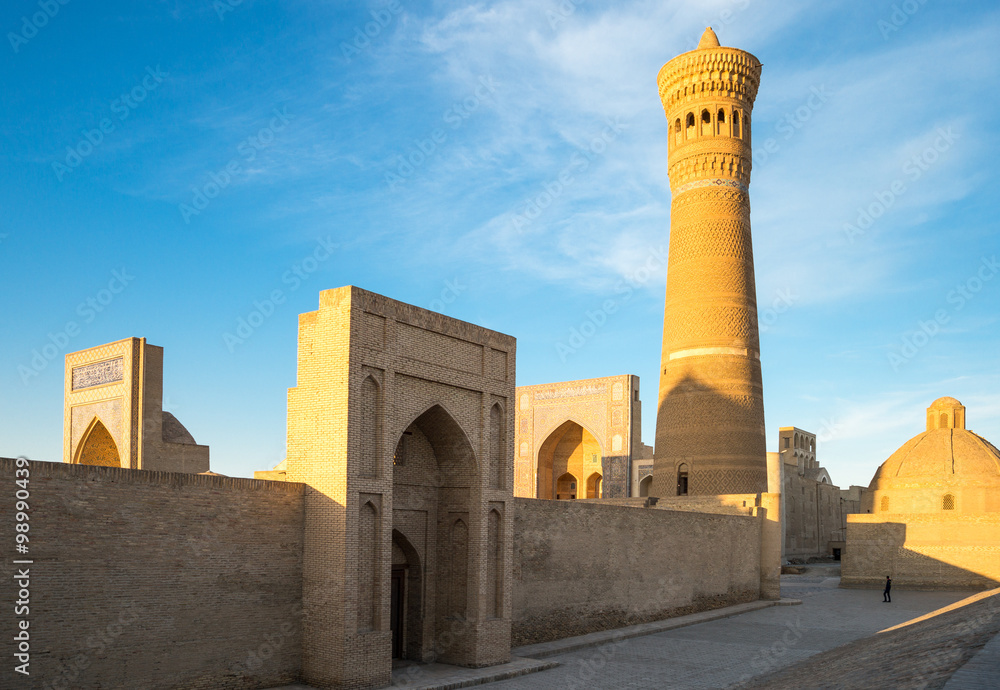 Uzbekistan, Bukhara, the Kalon minaret and mosque
