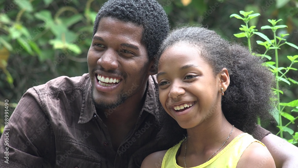 Surprised African Man and Girl Surprised African Man and Girl