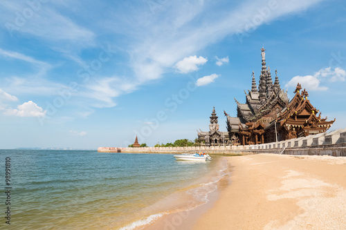 thailand scenery of the sanctuary of truth photo