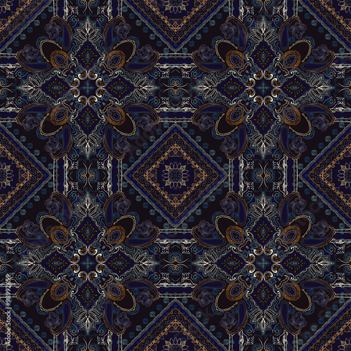 Ornamental paisley pattern, for textile, wrapping, bandanna