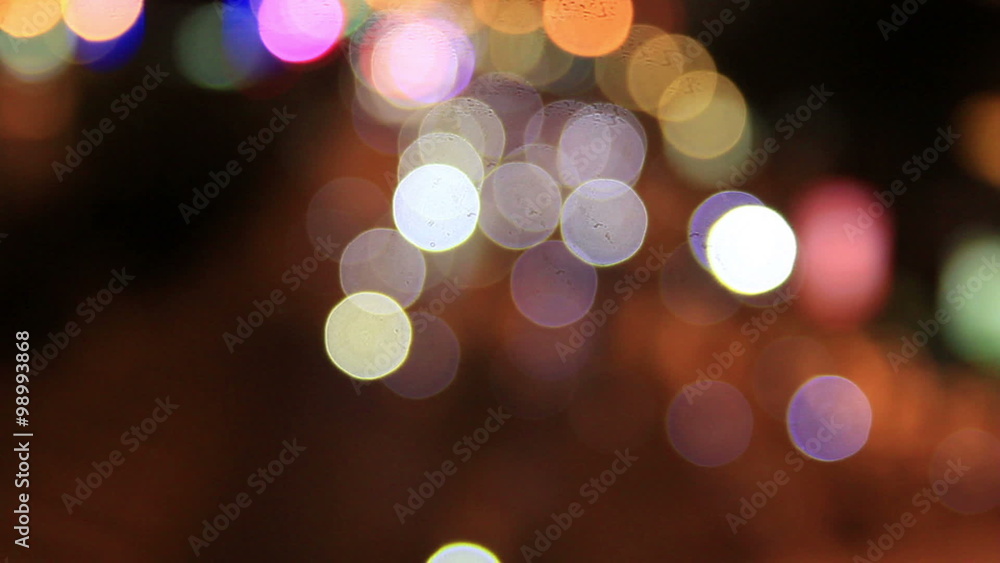 Night city is defocused with nice bokeh and typical city noise Night city is defocused with nice bokeh and typical city noise