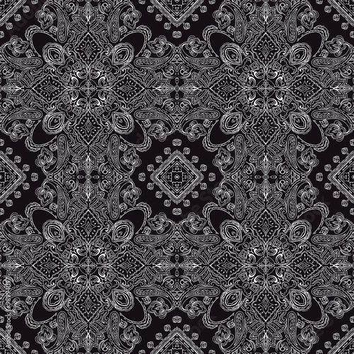 Ornamental paisley pattern, for textile, wrapping, bandanna