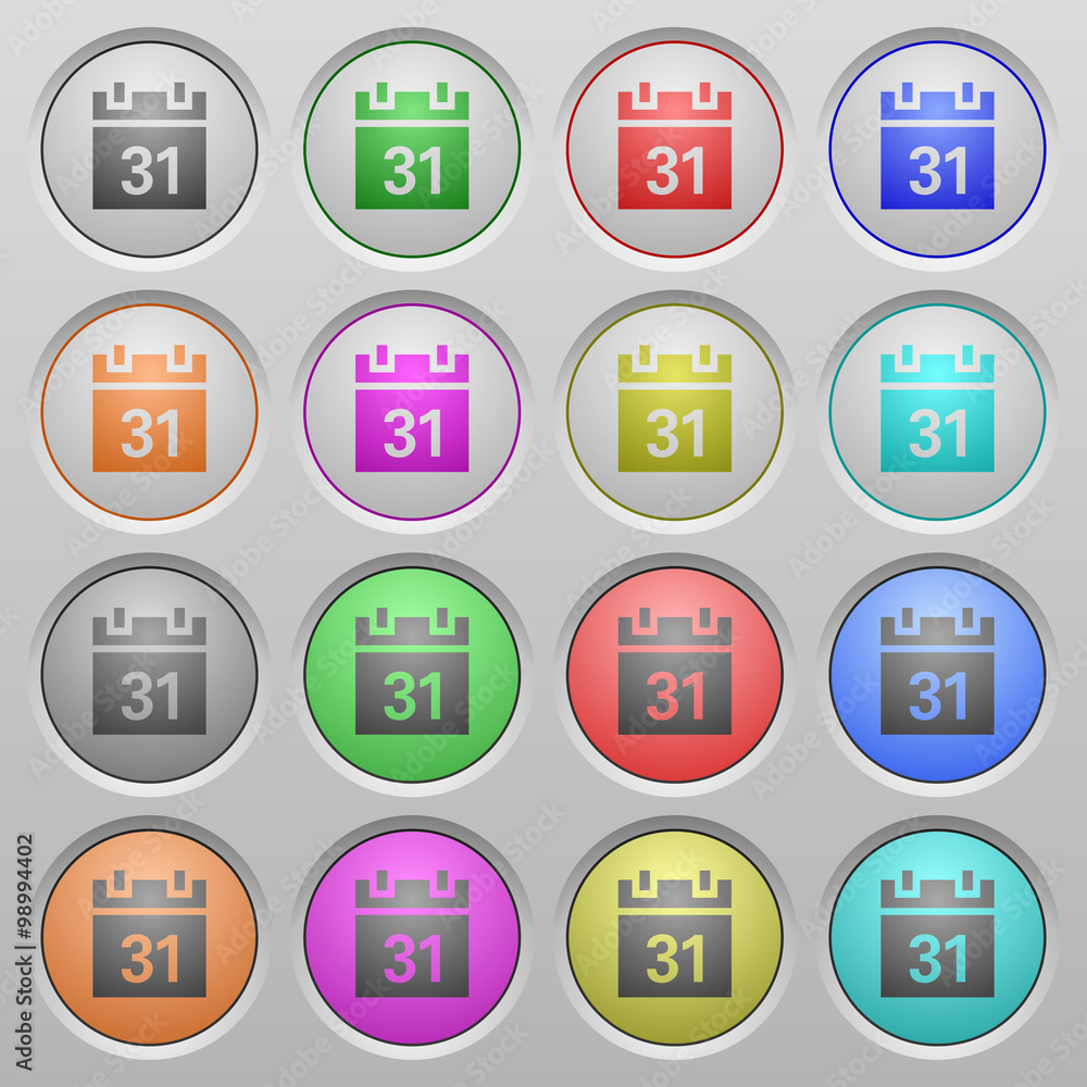 Calendar plastic sunk buttons Calendar plastic sunk buttons