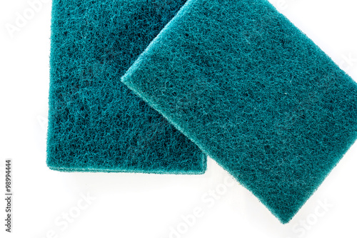 green scrub pad isolated on white background
