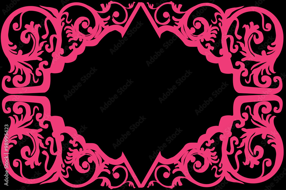 pink decorated frame shape ornament