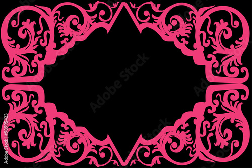 pink decorated frame shape ornament © Alexander Potapov