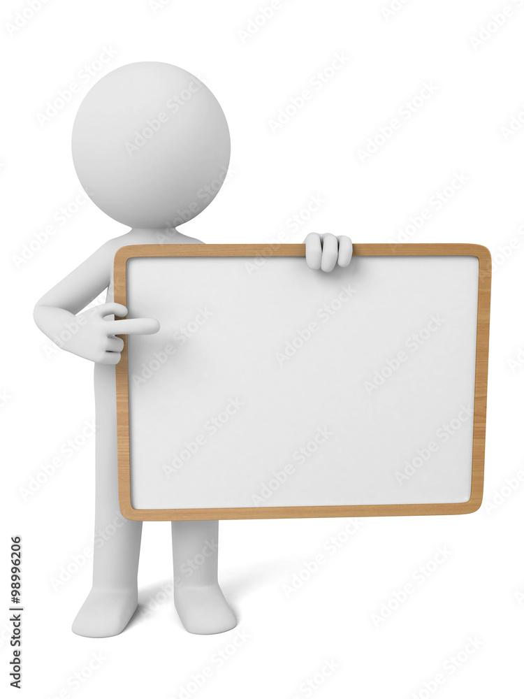 3d people with an empty signboard in hands. 3d image. Isolated white background. 3d people with an empty signboard in hands. 3d image. Isolated white background.