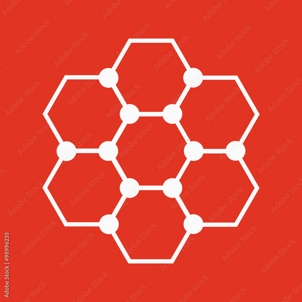 The molecule icon. Atom and chemistry, dna, physics symbol. Flat The molecule icon. Atom and chemistry, dna, physics symbol. Flat