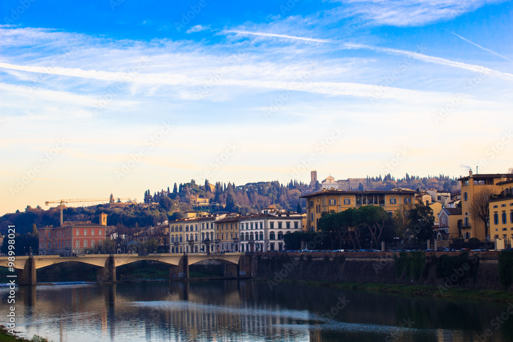 Beautiful view of Florence from Ponte Vecchio