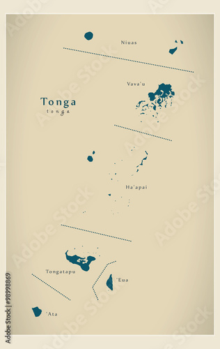 Modern Map - Tonga with names TO photo