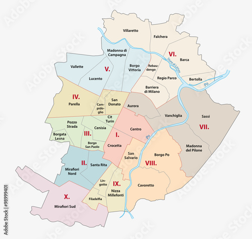 turin administrative map