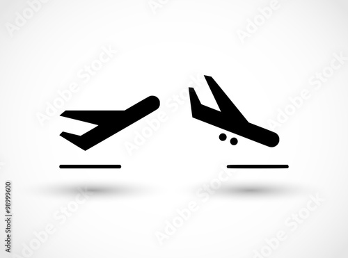 Departures and arrivals icon set vector