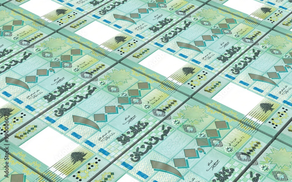 Lebanese pounds bills stacks background. Computer generated 3D photo rendering. Lebanese pounds bills stacks background. Computer generated 3D photo rendering.