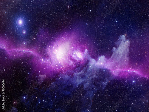 Stampa su tela Universe filled with stars, nebula and galaxy