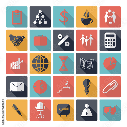 Flat concept design with shadow  Set business