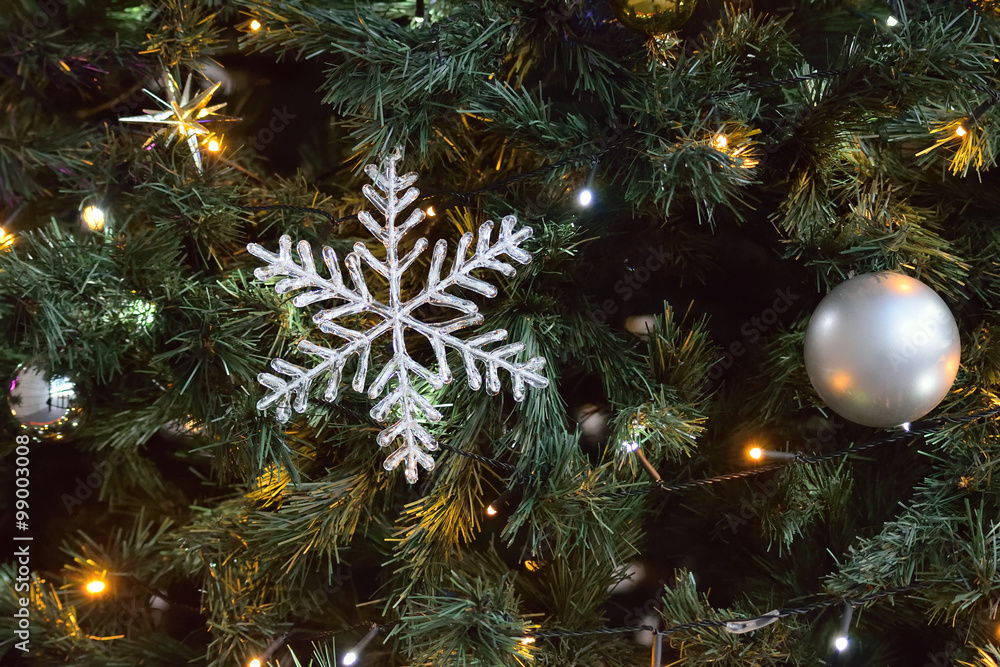Closeup of Large Christmas Tree Ornaments Closeup of Large Christmas Tree Ornaments
