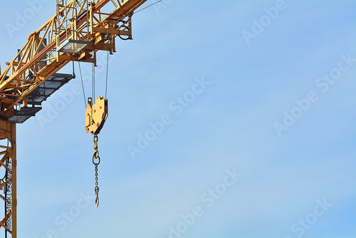 The crane at work for building