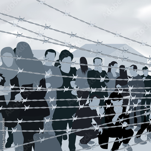 People in refugee camp