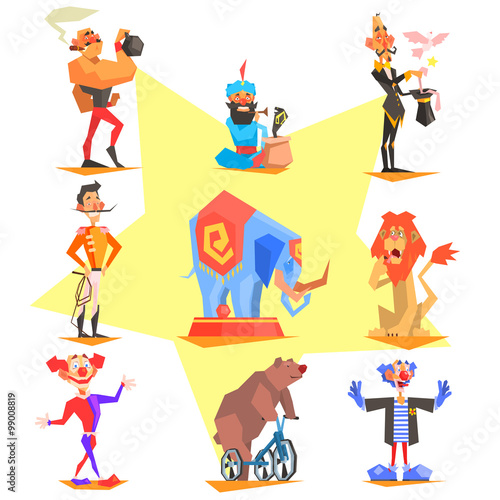 Circus collection with carnival  fun fair  vector icons 