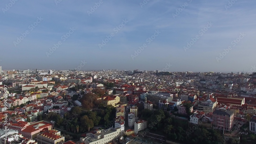 Aerial View of Restauradores Square, Lisbon, Portugal Aerial View of Restauradores Square, Lisbon, Portugal
