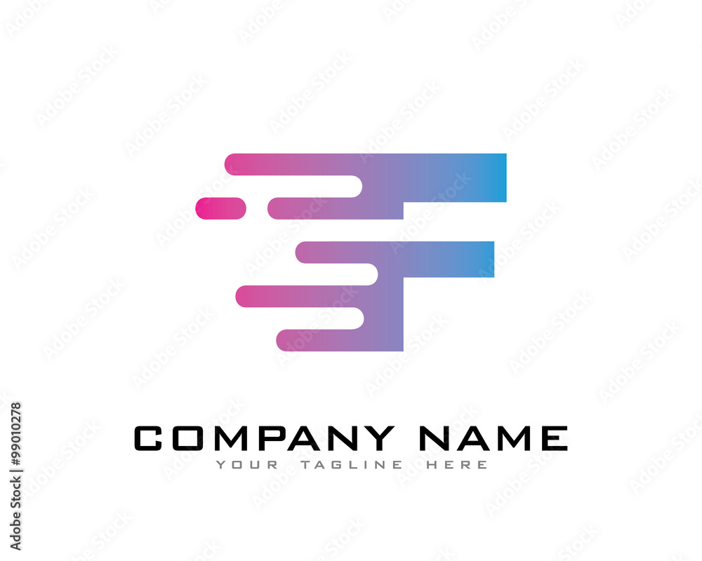 Letter F Modern Fast Motion Effect Logo Letter F Modern Fast Motion Effect Logo