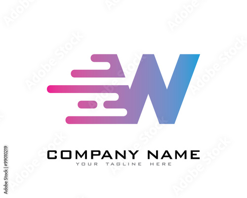Letter W Modern Fast Motion Effect Logo