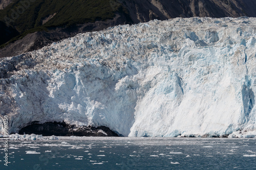 Aialik Glacier in the Kenai Peninsula Borough of Alaska, Calving ice at glacier