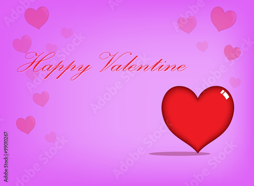 vector design of big red heart with valentine card background © supakitmod