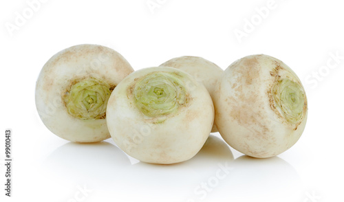 Foto Mini white turnips on white background