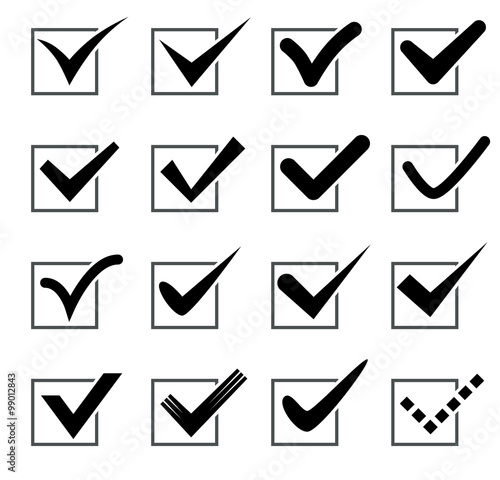 Black check marks in boxes