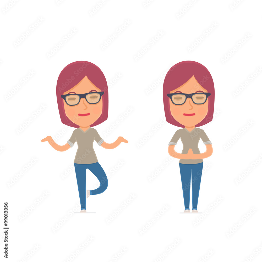 Calm and Blanced Character Girl Designer does yoga and meditates Calm and Blanced Character Girl Designer does yoga and meditates