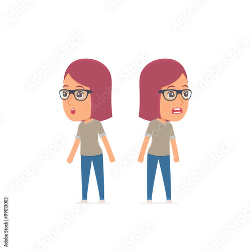 Blunt Character Girl Designer very surprised and did not believe