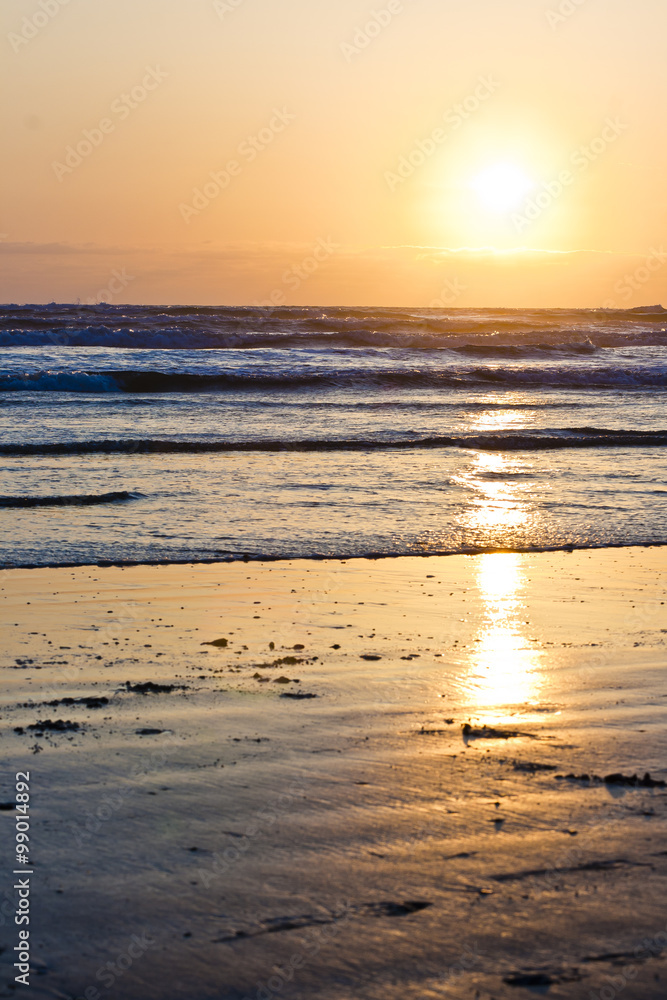 sunset over the pacific ocean from washington state