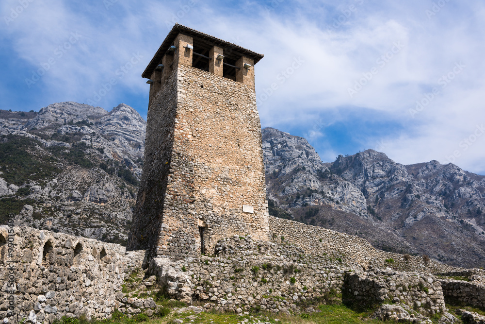 Tower in the castle of Kruje in Albania