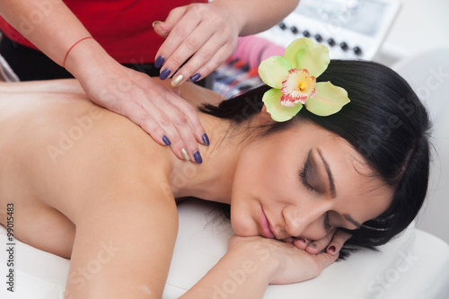 Getting a massage at a beauty salon