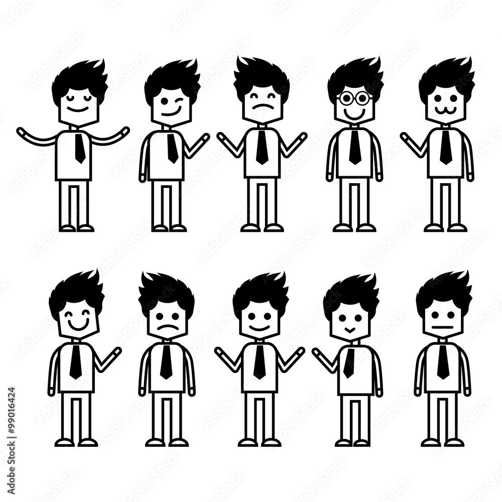 Vector icon of Business man standing group Vector icon of Business man standing group