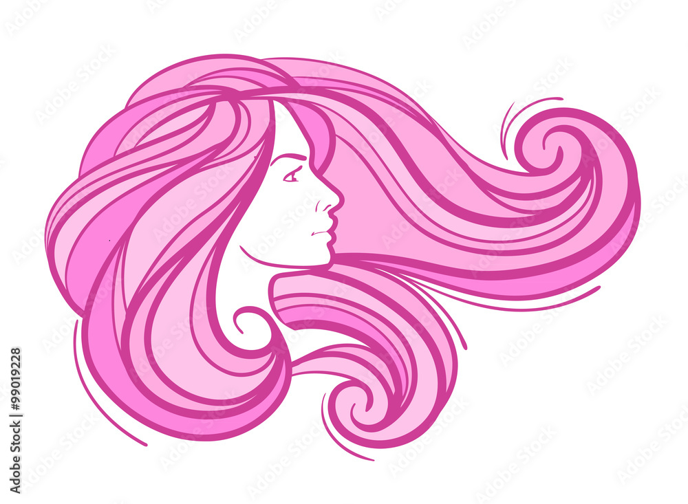 abstract beautiful young girl with long hair. vector illustration abstract beautiful young girl with long hair. vector illustration