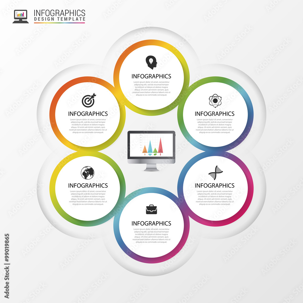Business concept with 6 options, parts, steps or processes. Vector Business concept with 6 options, parts, steps or processes. Vector