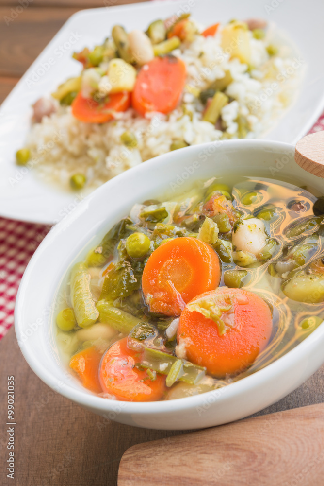 Vegetable soup with rice Vegetable soup with rice